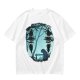 Olive T-Shirt With Silhouetted Forest Scene And Two Figures