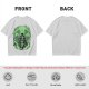 Olive T-Shirt With Skeleton Gentleman And Green Flames Art