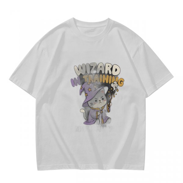 Wizard In Training Cat Graphic Olive T-Shirt