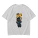 Olive T-shirt with Astronaut Cat 'I'm Just Here For The Milk' Print