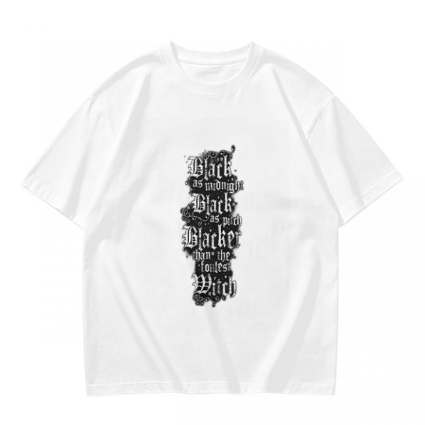 Olive Green T-Shirt with Gothic Witch Themed Text Print