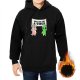 Black hoodie with 'Humans Are A Virus' alien unicorn graphic