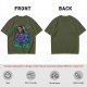 Olive T-shirt with Skeletor Holding Panthor Graphic Print