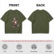 Olive T-Shirt with Cartoon Sloth Running Athlete Graphic