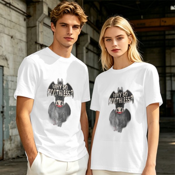 Olive T-Shirt With Why So Toothless? Batman Dragon Print