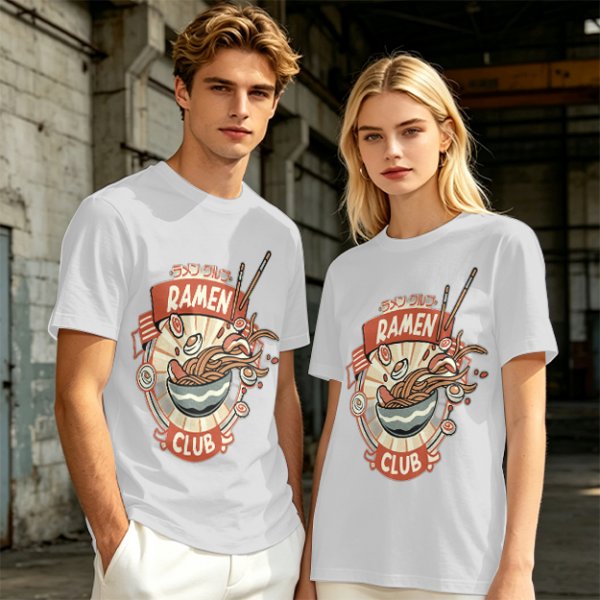 Olive Ramen Club Graphic T-Shirt with Noodle Bowl Art