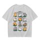 Olive Green T-Shirt With Cute Cat Yoga Pose Illustrations
