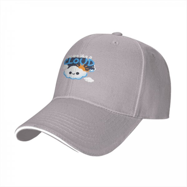 Black baseball cap with 'You are like a cloud' cute cloud graphic