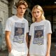 Olive green t-shirt with E.T. phone home graphic print