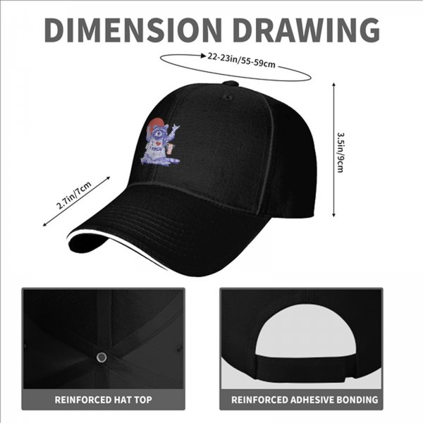 Black Baseball Cap With Raccoon I Love Trash Graphic