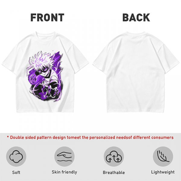 Olive Anime Graphic T-Shirt Featuring Killua Zoldyck