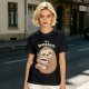 Olive green sloth t-shirt with 'Busy Doing' coffee graphic