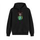 Black Hoodie With Alien UFO Abducting Earth Graphic