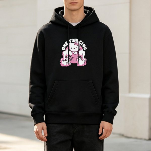 Black Hoodie With Buff Hello Kitty One True Club Graphic