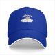 Black baseball cap with no thoughts sleeping character on cloud graphic