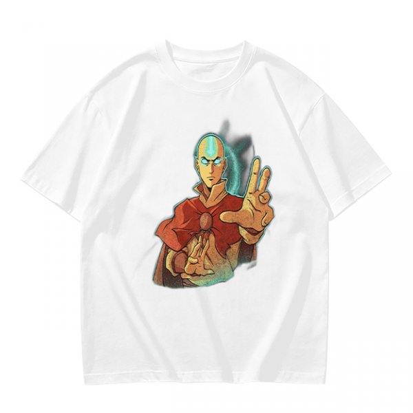Olive Green T-Shirt with Avatar Aang The Last Airbender Art
