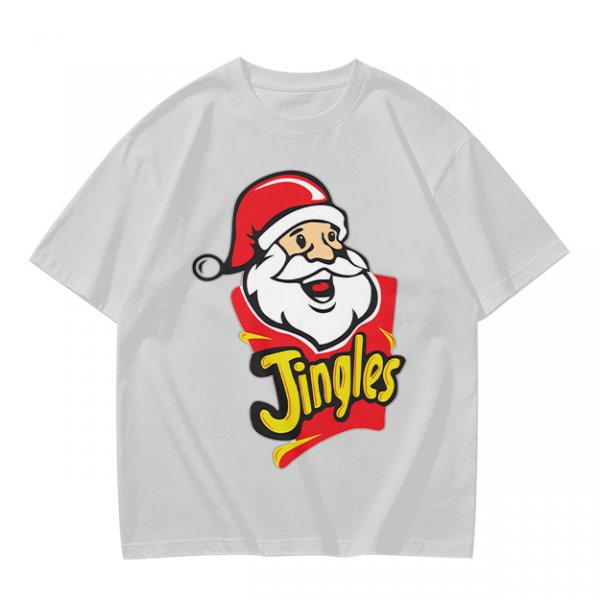 Olive T-Shirt with Santa Claus Jingles Christmas Print