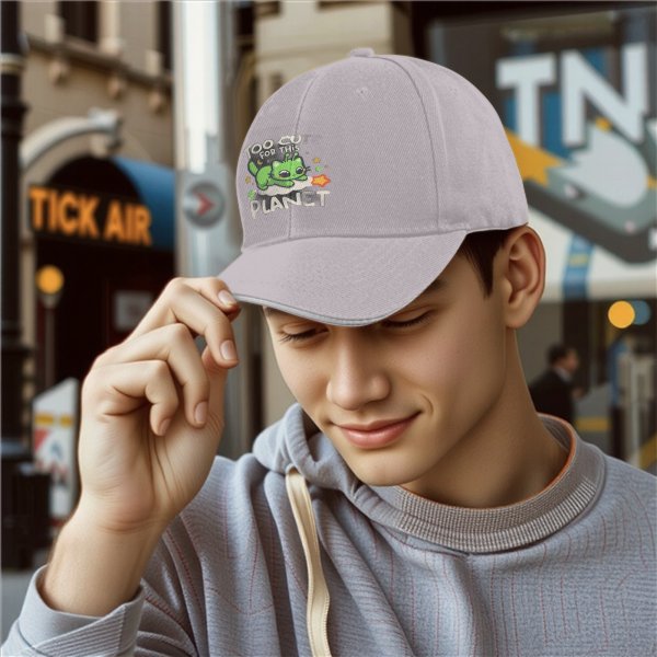 Too Cute For This Planet Alien Cat Graphic Baseball Cap