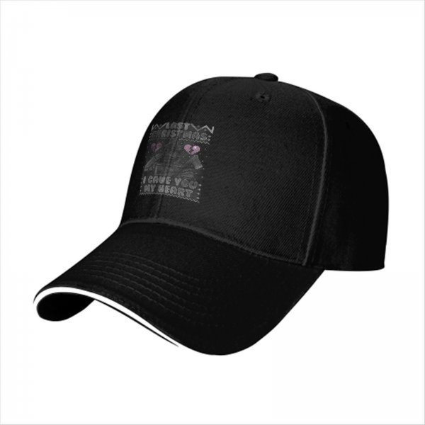 Black baseball cap with Last Christmas I Gave You My Heart graphic