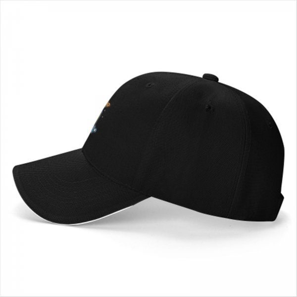Black Baseball Cap With Cute Cat Book Coffee Graphic