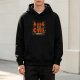 Black hoodie with 'Mornings Are For Coffee & Contemplation' graphic
