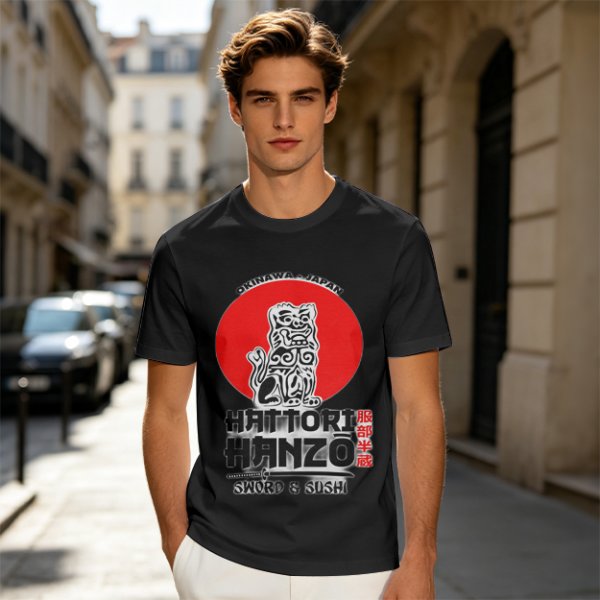 Okinawa Japan Hattori Hanzo Sword and Sushi T-Shirt