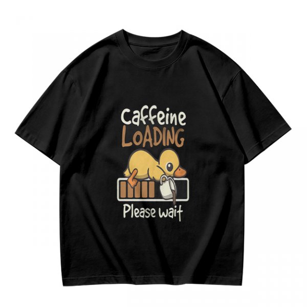 Caffeine Loading Duck Graphic T-Shirt for Coffee Lovers