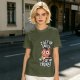 Olive t-shirt with funny cat coffee early morning quote
