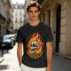 Olive T-Shirt With Roast In Peace Flaming Skull Graphic