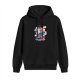 Black hoodie with anime pirate ship graphic print