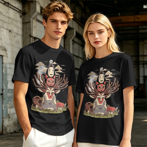 Studio Ghibli Spirited Away Princess Mononoke Totoro Character T-Shirt Art