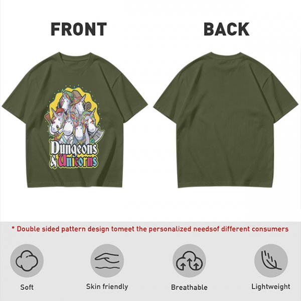 Dungeons and Unicorns Themed Graphic T-Shirt