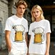 Olive Green T-Shirt With Funny Sheep Beer Mug Graphic