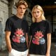 Cute Red Dragon Holding D20 Dice Graphic T-Shirt