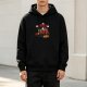 Black hoodie with dark fantasy cartoon graphic print