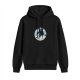 Black hoodie with a snowy warrior graphic print