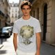Olive Green T-Shirt With Glowing Tree Reflection Art