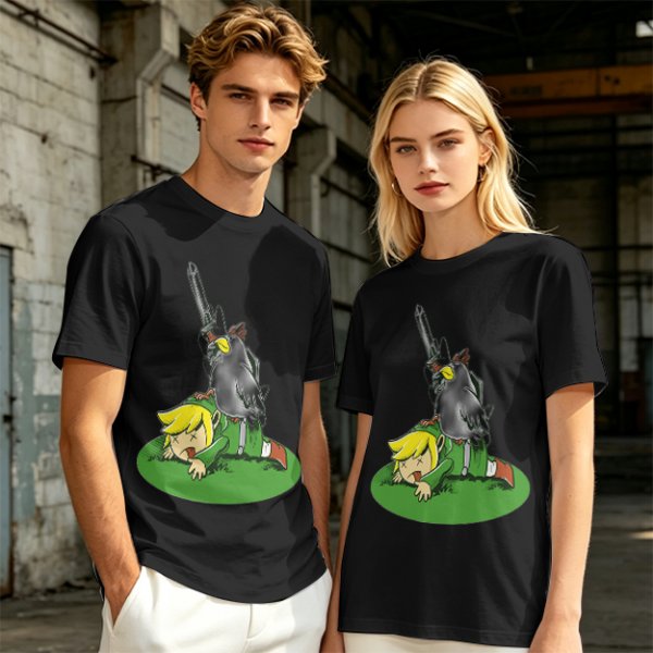 Legend of Zelda Cucco Defeats Link Graphic T-Shirt