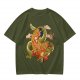 Olive T-Shirt With Japanese Ramen Dragon Artwork