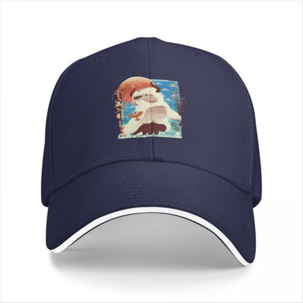 Black Baseball Cap With Appa The Sky Bison Graphic Print