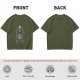 Olive Graphic T-Shirt With Cult Occult Art Print