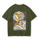 Olive graphic t-shirt with sleeping person and 'Achieve Your Dreams' text