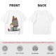 Olive T-Shirt with Peanuts Style Girl and Dog on Doghouse Print