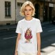 Olive Graphic T-Shirt With Fiery Donut Anime Character Print