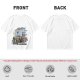 Olive T-Shirt with One Piece Straw Hat Pirates Crew and Ship Print