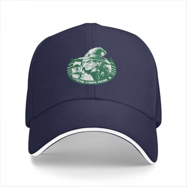 Black baseball cap with witch extra strong potion graphic