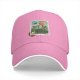 Black Baseball Cap with Anime Stamp Print Design