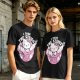Olive t-shirt with muscular Hello Kitty graphic and 'I Took The Stairs' text