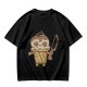 Olive T-Shirt With Cute Ice Cream Cone Holding Knife Print
