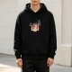 Black graphic hoodie with 'keeps the a-sad away' self care print